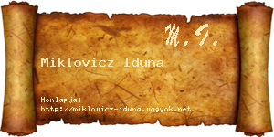 Miklovicz Iduna névjegykártya